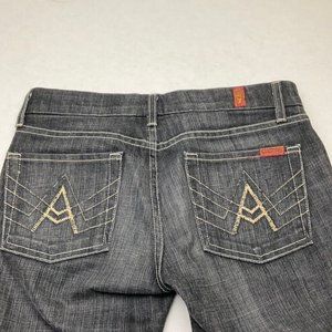 COPY - 7 For All Mankind Black Washed Flare Jeans‎ 7FAM Mid Rise Women's Size 28